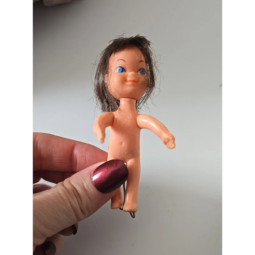 Vtg Miniature Dark Hair Liddle Kiddle‎ Made in Hong Kong Collectible Baby Doll
